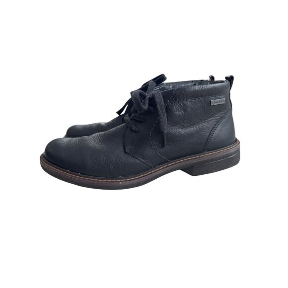 Ecco Leather Lace Up Chukka Boot Size 42 Black Arch Support Orthotic Neutral